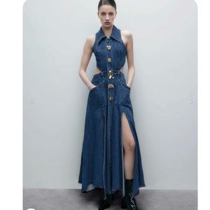Urban Revivo Denim dress- Misty blue